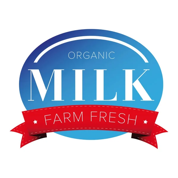 Granja de leche fresca etiqueta — Archivo Imágenes Vectoriales