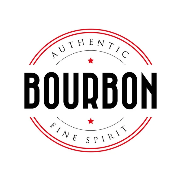 Αυθεντικό λογότυπο σφραγίδα vintage Bourbon — Διανυσματικό Αρχείο