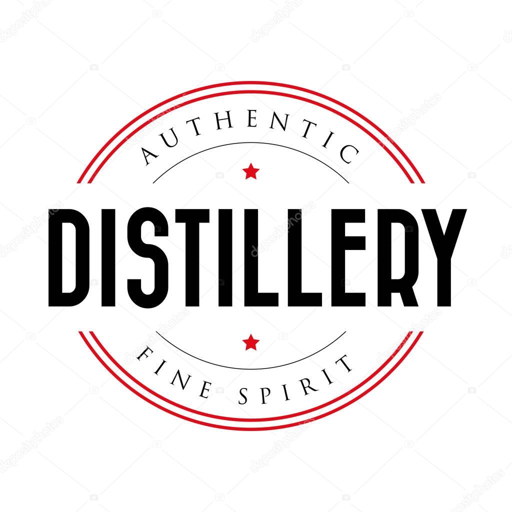 Authentic Distillery vintage stamp logo vector