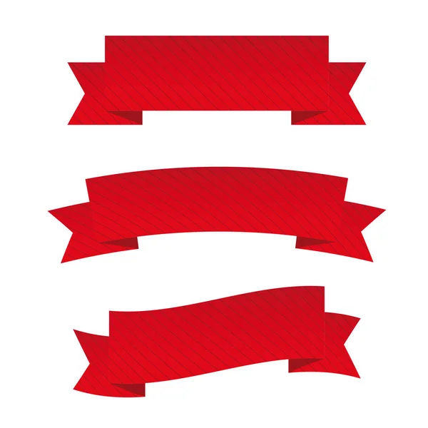 Ruban rouge isolé — Image vectorielle
