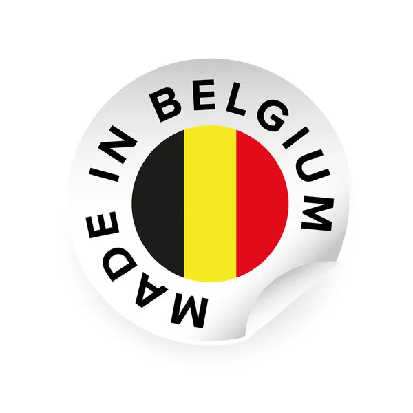 Hergestellt in Belgien Etikettenschild — Stockvektor