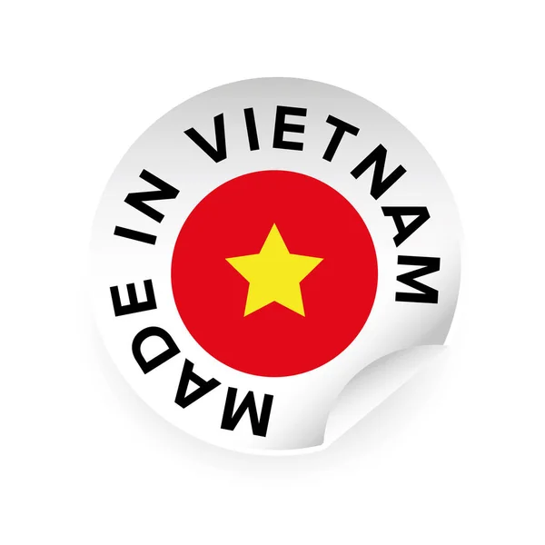 Зробив у В'єтнамі наклейка тег — стоковий вектор
