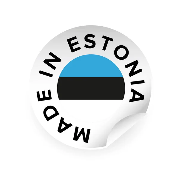 Gemaakt in Estland sticker-code — Stockvector