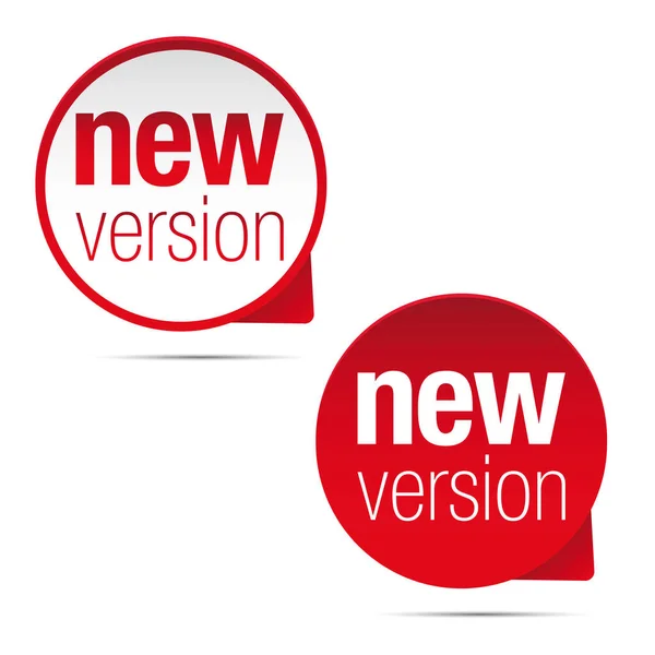 Ny version label-tagg röd — Stock vektor