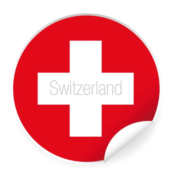 Switzerland flag label sticker — Stock Vector