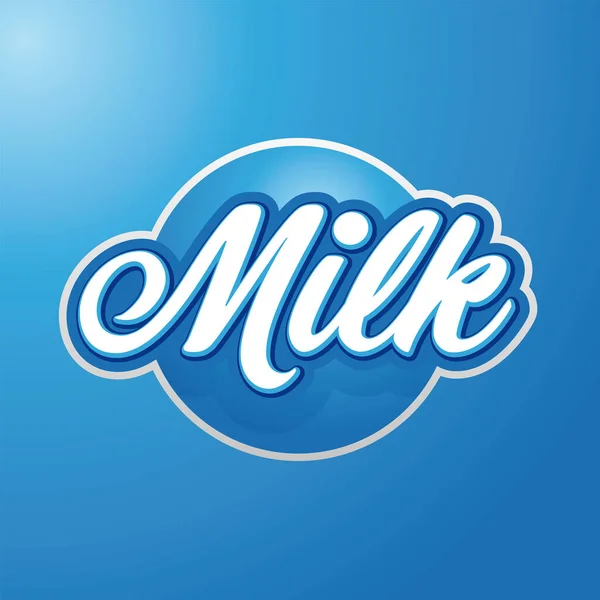 Nápis na štítku mléka modrý — Stockový vektor