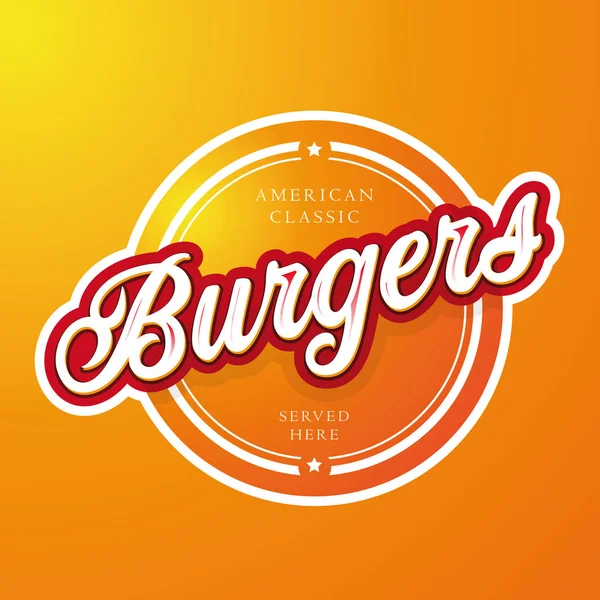 Burgers vintage sign lettering vector — Stock Vector