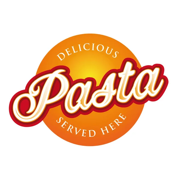 Delicious Pasta γράμματα ρετρό σήμα — Διανυσματικό Αρχείο