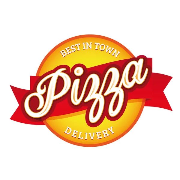Vintage Pizza znak literowy znaczek — Wektor stockowy