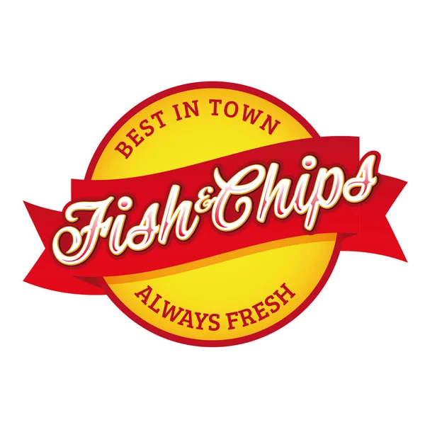 Vintage Fish and Chips Zeichen Schriftzug — Stockvektor