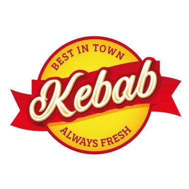 Kebap vintage etiket harfleri