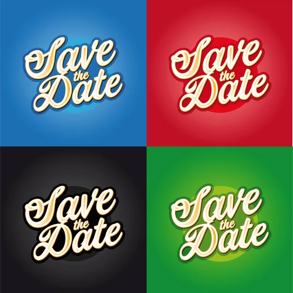 Save the Date sign lettering — Stock Vector