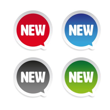 Yeni ürün etiket konuşma balonu