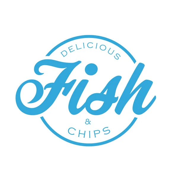 Vintage ryba i frytki napis — Wektor stockowy