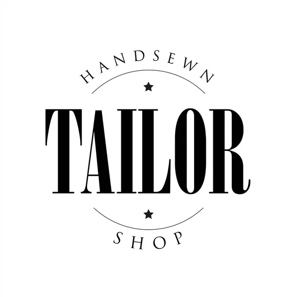 Handsews logotipo do sinal de loja de alfaiate — Vetor de Stock