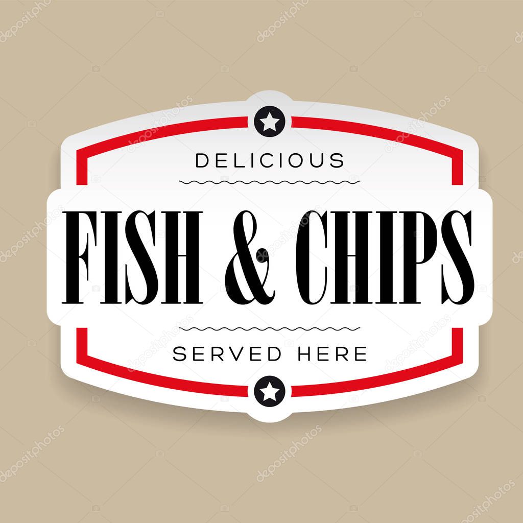 Vintage Fish and Chips sign lettering