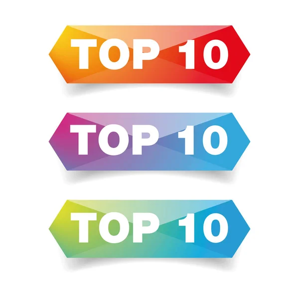 Top Ten best of button — Stock Vector