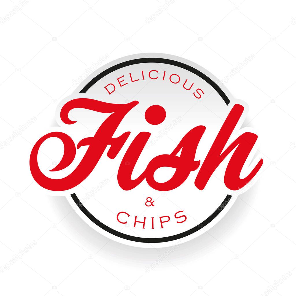Vintage Fish and Chips sign lettering