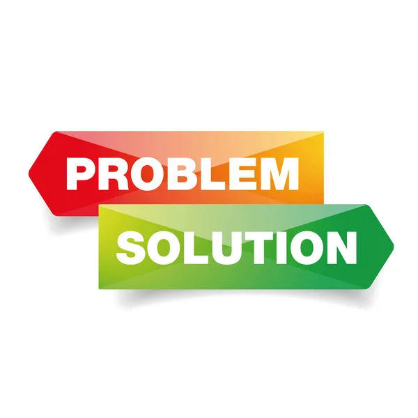 Problem Solution concept communication label — Stock Vector