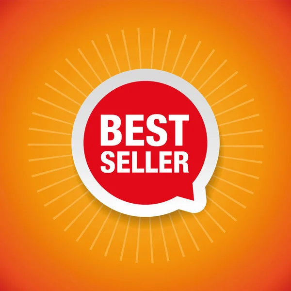 Best Seller promotion label red — Stock Vector