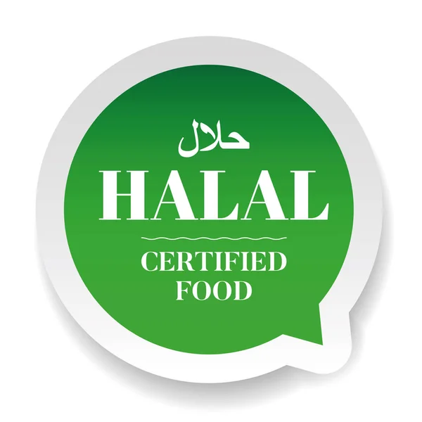 Panneau d'étiquette alimentaire certifié halal — Image vectorielle