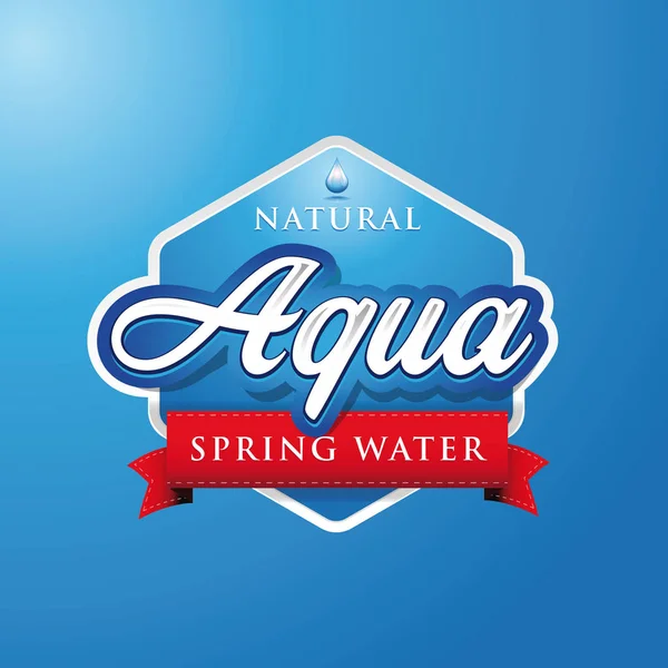 Aqua - Spring water label tag — Stock Vector