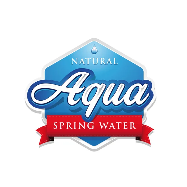Aqua - Spring water label tag — Stock Vector