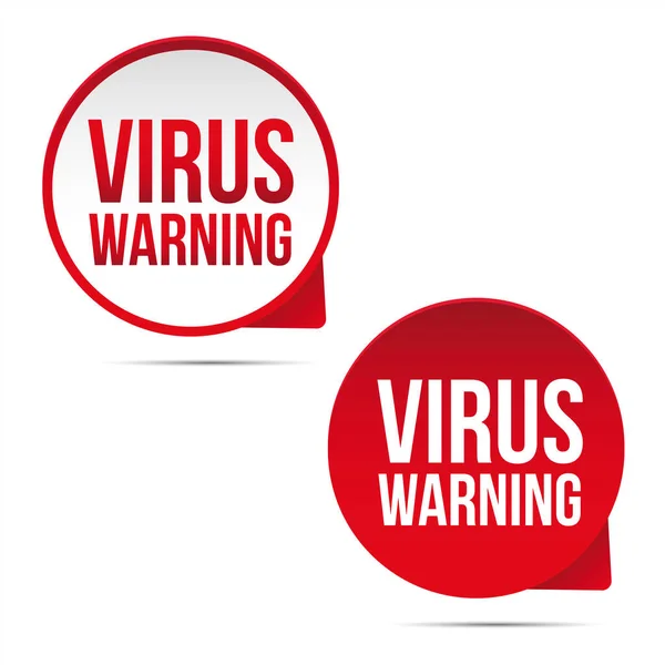 Virus Etichetta segnaletica rosso — Vettoriale Stock