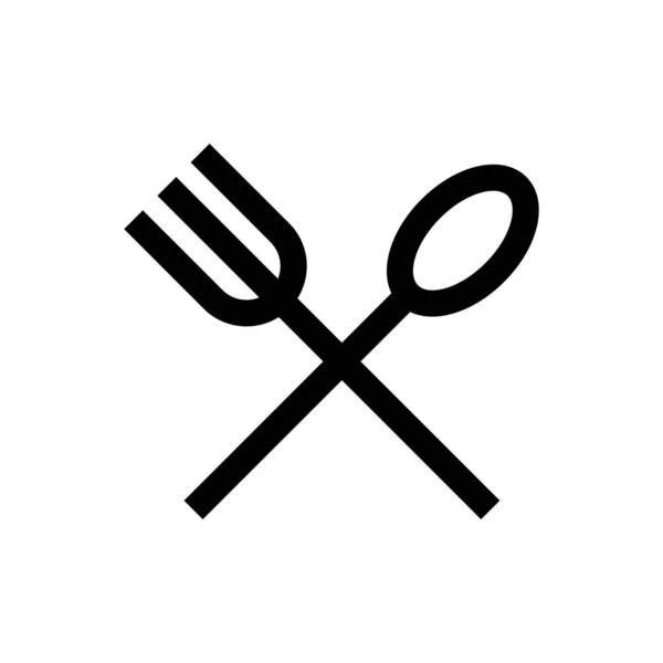 餐具图标叉、勺子 — 图库矢量图片