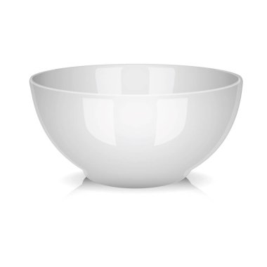 Beyaz porselen kâse izole edilmiş.