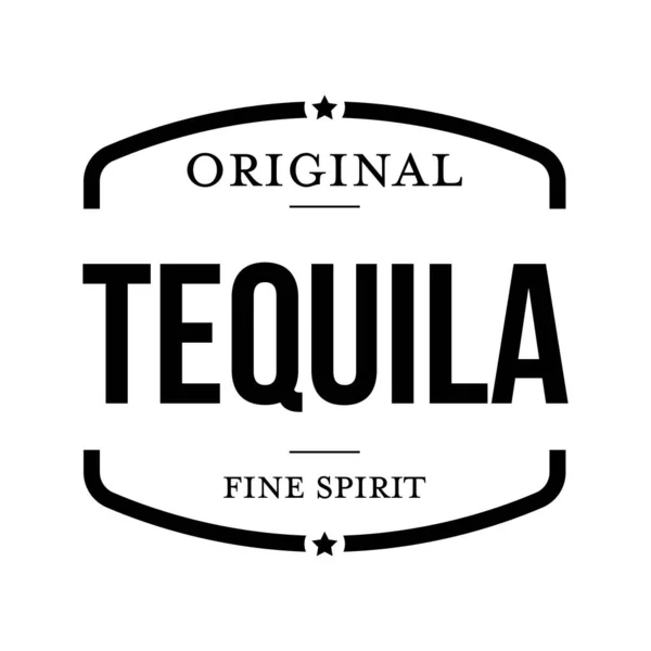 Tequila Fine Spirit teken zwart — Stockvector