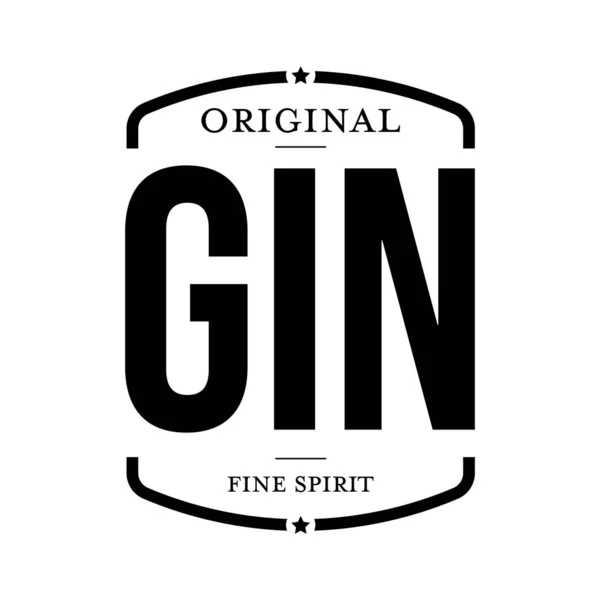 Gin Fine Spirit sinal preto —  Vetores de Stock