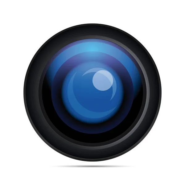 Icono de ilustración de lente de foto azul — Archivo Imágenes Vectoriales