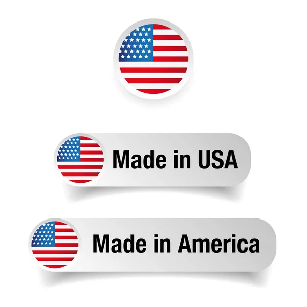 Набор этикеток Made in USA — стоковый вектор