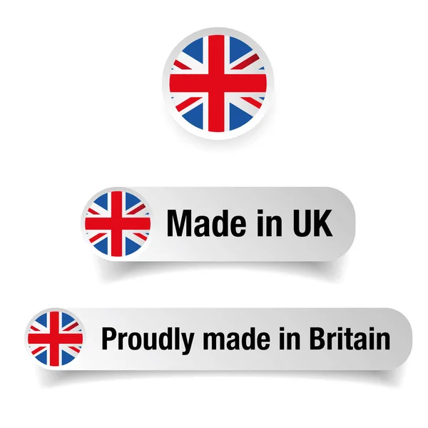 Feito no conjunto de etiquetas do Reino Unido — Vetor de Stock