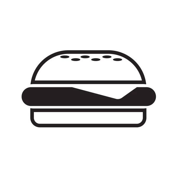 Burger vector icon black — Stock Vector