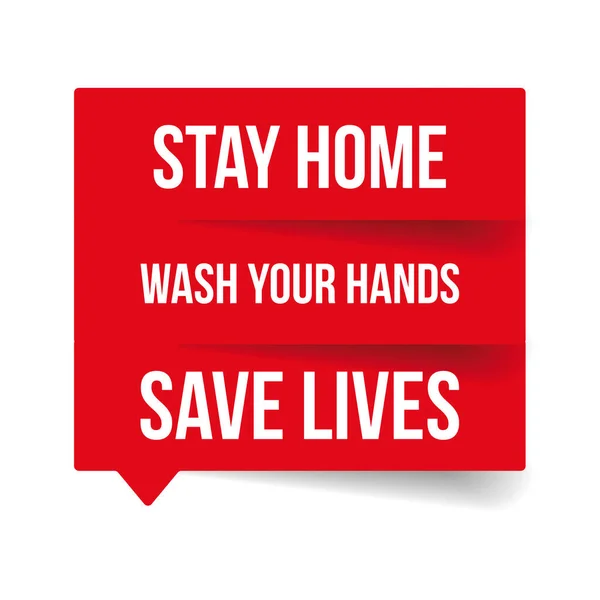 Bleiben Sie Hause Waschen Sie Sich Die Hände Retten Sie — Stockvektor
