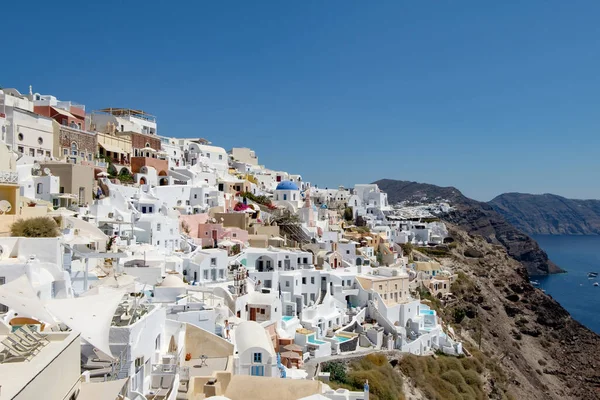 Prachtig Uitzicht Met Traditionele Witte Gebouwen Het Dorp Oia Het — Stockfoto