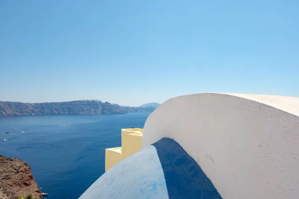Horizon Abstracte Vormen Dak Van Oia Dorp Santorini Griekenland — Stockfoto
