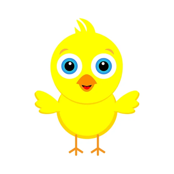 Magnificent Little Yellow Chicken Blue Eyes — Stock Vector
