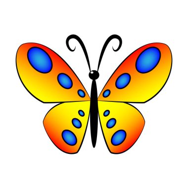 Güzel bir basit tasarım renkli kelebek
