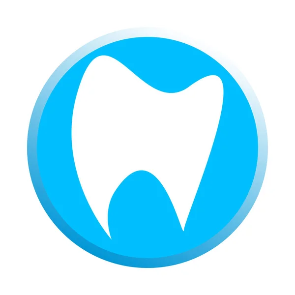 Jednoduché Geniální Návrh Logotypu Zubní Kliniky Modrém Kruhu — Stockový vektor