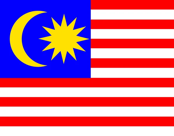 Snygg Design Ljusa Färger Malaysias Flagga — Stock vektor