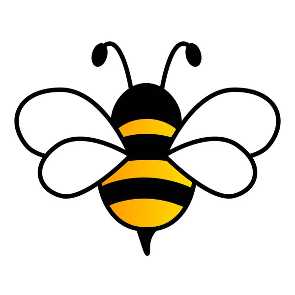 在白色背景下的黄色和黑色蜜蜂可爱的简单设计 — 图库矢量图片