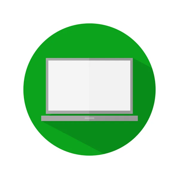 Diseño Simple Portátil Círculo Verde Sobre Fondo Blanco — Vector de stock