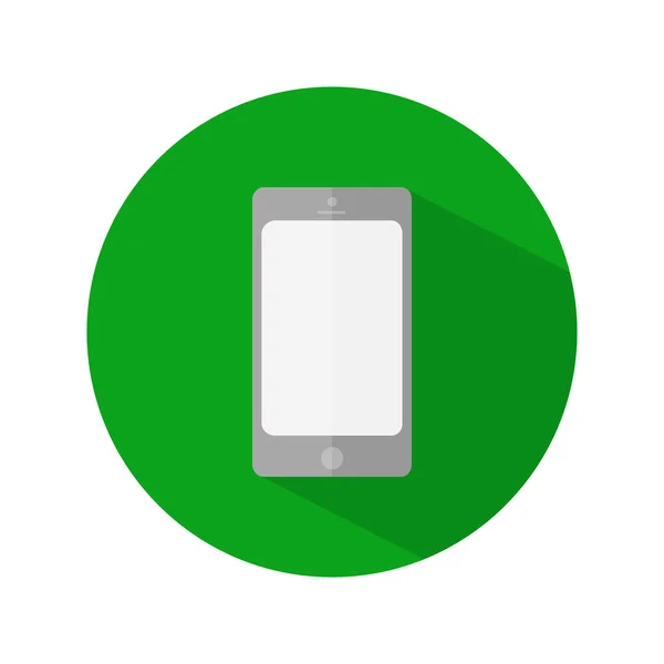 Enkel Konstruktion Mobiltelefon Grön Cirkel Vit Bakgrund — Stock vektor