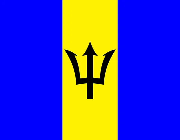 バルバドスの旗の鮮やかな色で素晴らしいデザイン — ストックベクタ