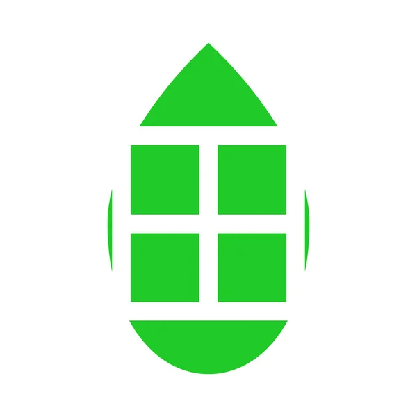 Maravilloso Diseño Logotipo Simple Para Ventanas Fondo Una Hoja Verde — Archivo Imágenes Vectoriales