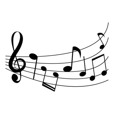 Farklı öğeler üzerinde beyaz bir arka plan ile müzik notlar harika bir kavramı
