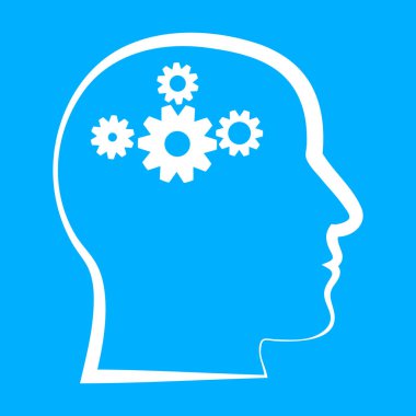 Bir güzel basit ampul tasarım fikir mavi bir daire içinde bir kavram olarak